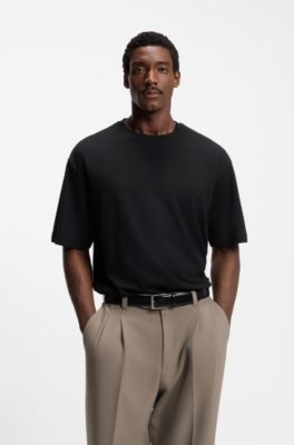 Relaxed-fit cotton-blend T-shirt , Black