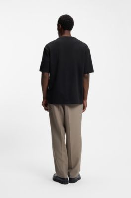 Relaxed-fit cotton-blend T-shirt , Black