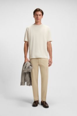 Relaxed-fit cotton-blend T-shirt , Natural