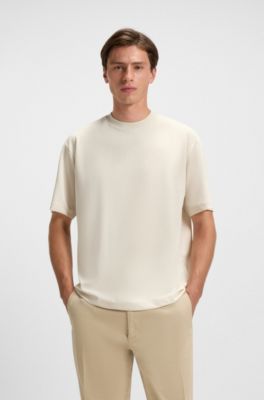 Relaxed-fit cotton-blend T-shirt , Natural