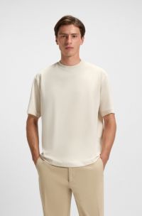 Relaxed-Fit T-Shirt mit Logo-Etikett, Natur