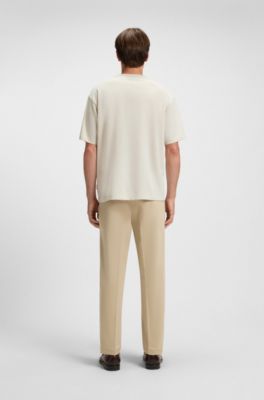 Relaxed-fit cotton-blend T-shirt , Natural