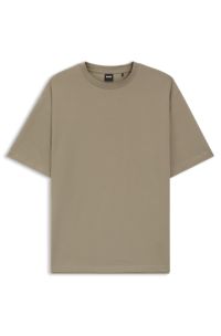 Modern-fit cotton-blend T-shirt , Light Brown