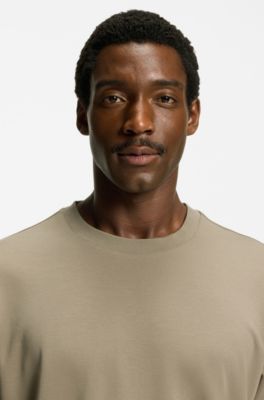 Relaxed-fit cotton-blend T-shirt , Light Brown