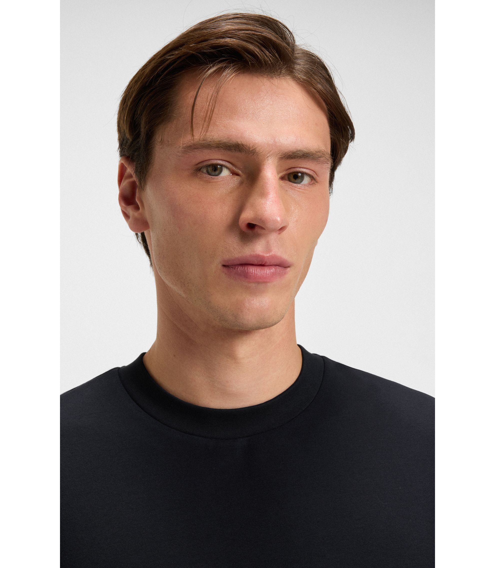 BOSS - リラックスフィット コットン入り Tシャツ - ダークブルー