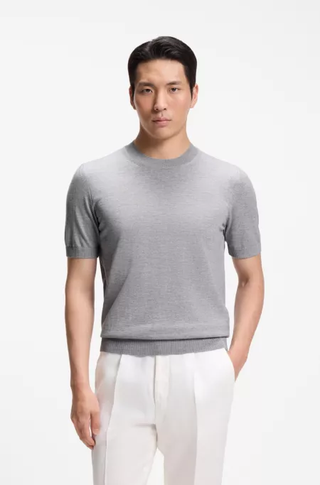 Merino-wool knit T-shirt