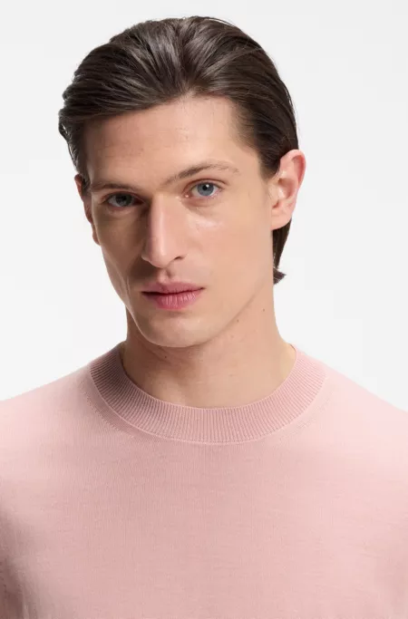 Short-sleeved sweater in merino wool
