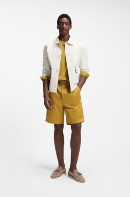 Short-sleeved knit T-shirt in merino wool, Gold
