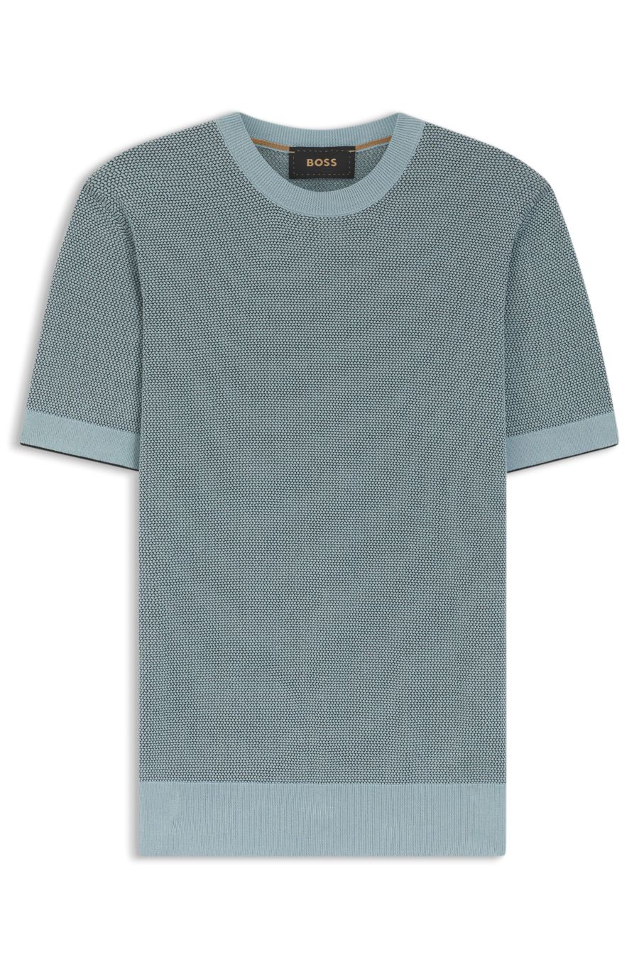 BOSS Silk-Cotton Structured Sweater — Bright Blue
