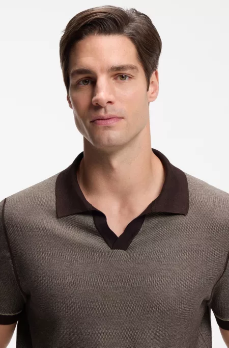 Cotton-blend sweater with horizontal stripe