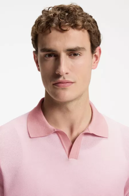 Cotton-blend sweater with horizontal stripe