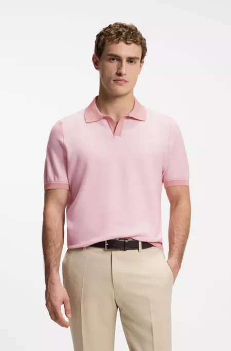 Cotton-blend sweater with horizontal stripe