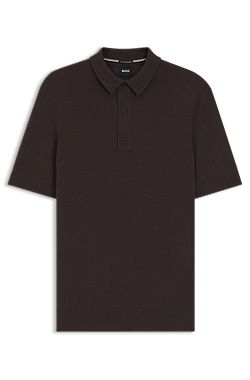 ショートスリーブ セーター バージンウール ポロカラー