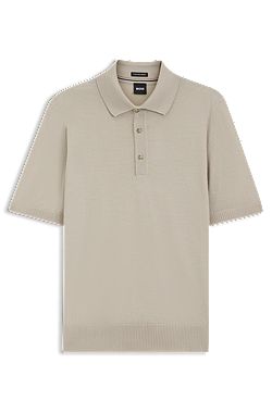 Knit polo in virgin wool 
