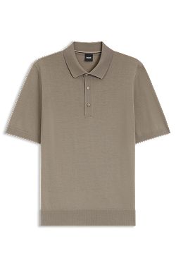 Knit polo in virgin wool 