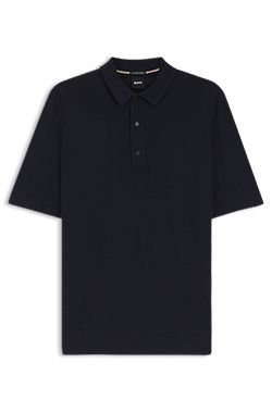 Knit polo in virgin wool 