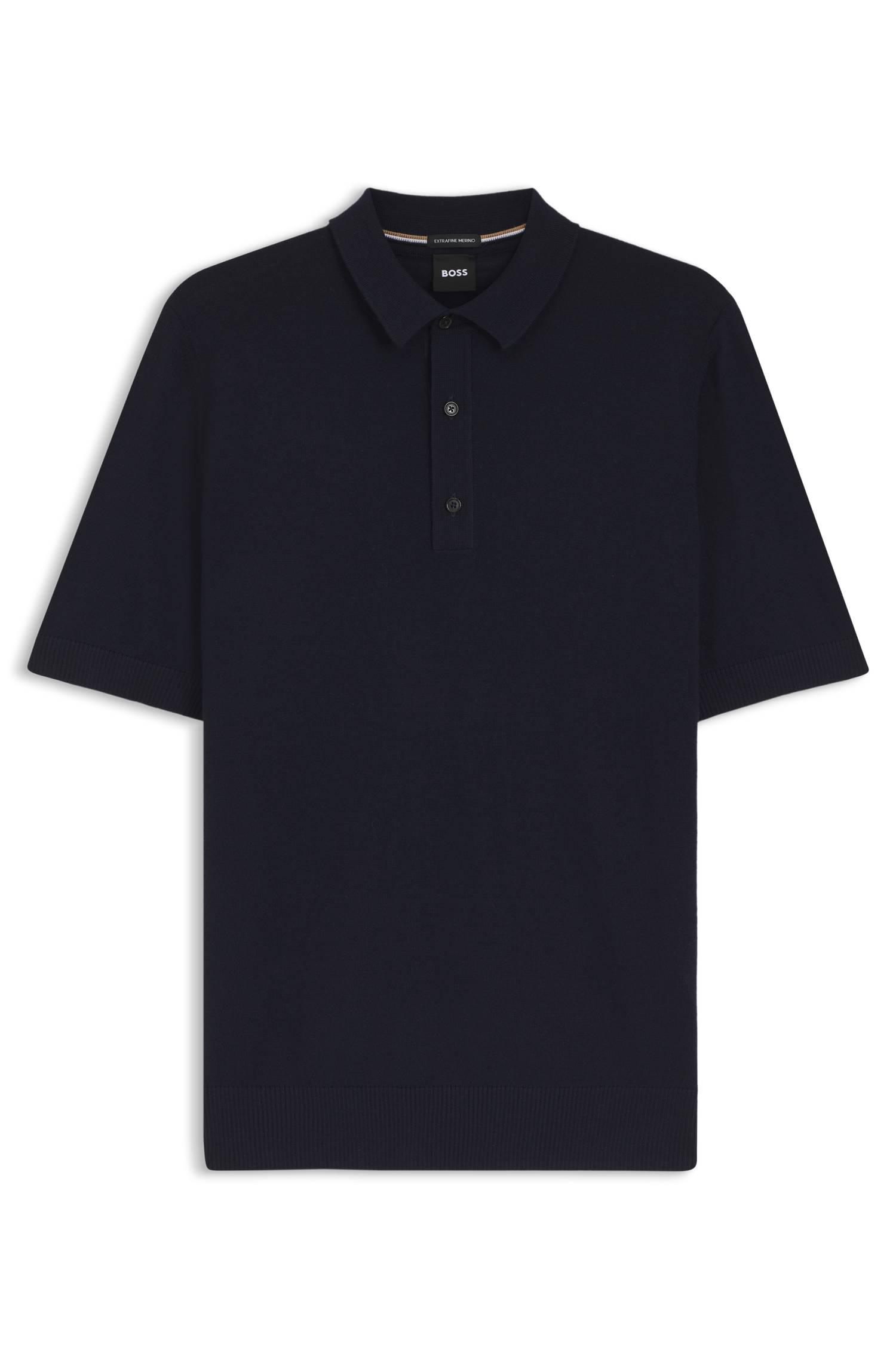Boss Knit polo in virgin wool t-shirts herr – bild 4