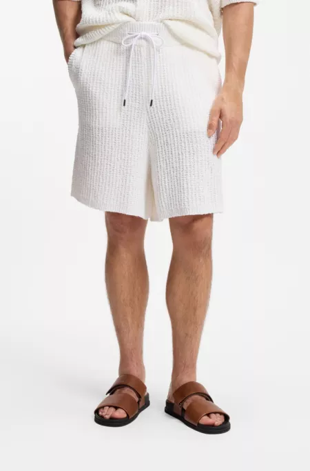 Shorts aus Baumwoll-Mix mit Rippstrick