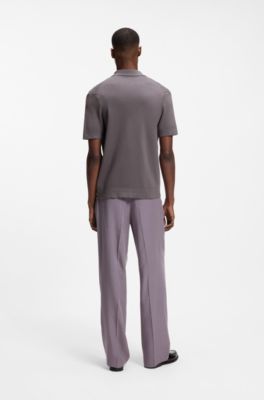 Cardigan regular fit in cotone a righe, Lilla