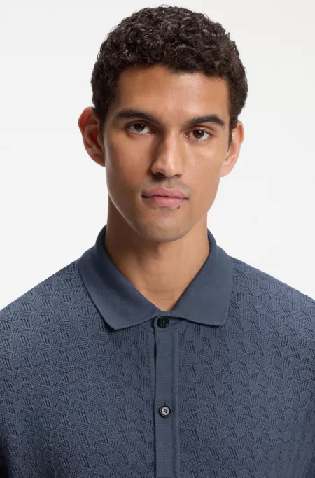 Regular-fit shirt in knitted cotton