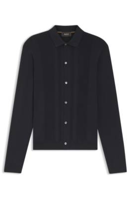 Silk cardigan with mesh panelling 1