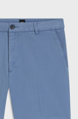 Shorts in twill di cotone, Celeste