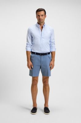 Cotton-twill shorts, Light Blue