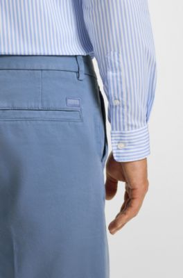 Cotton-twill shorts, Light Blue