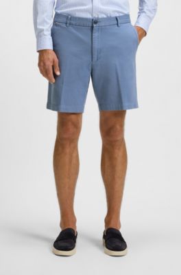Cotton-twill shorts, Light Blue
