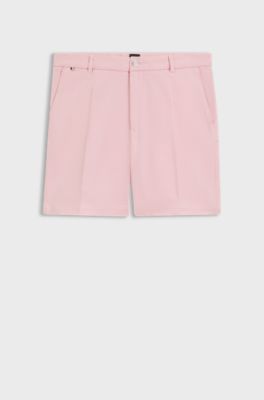 Shorts in twill di cotone, Rosa chiaro