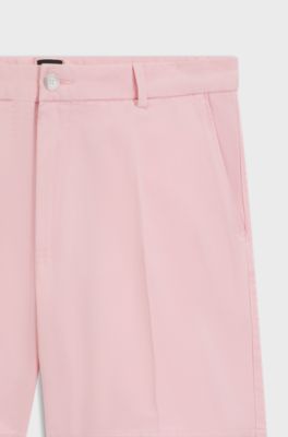 Shorts in twill di cotone, Rosa chiaro
