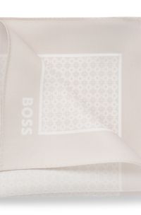 Pocket square with printed pattern, Light Beige