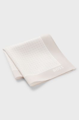 Pocket square with printed pattern, Light Beige