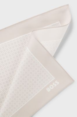 Pocket square with printed pattern, Light Beige