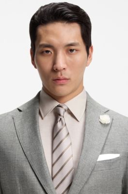 Pocket square with printed pattern, Light Beige