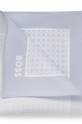 Pocket square with printed pattern, Light Blue