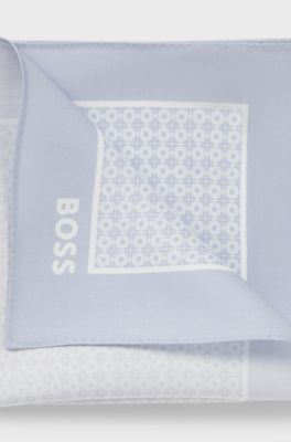 Pocket square with printed pattern, Light Blue
