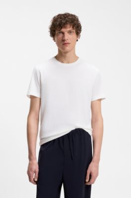 T-shirt BOSS BY BECKHAM en coton et soie, Blanc