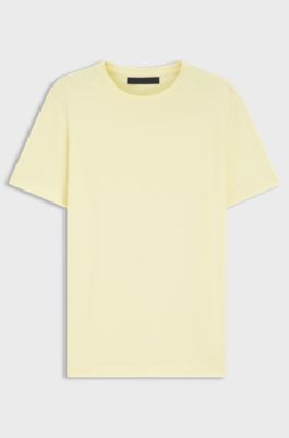 BOSS BY BECKHAM T-shirt i bomull och silke, Ljusgul