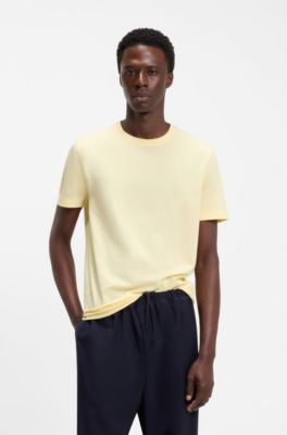 BOSS BY BECKHAM T-shirt i bomull och silke, Ljusgul