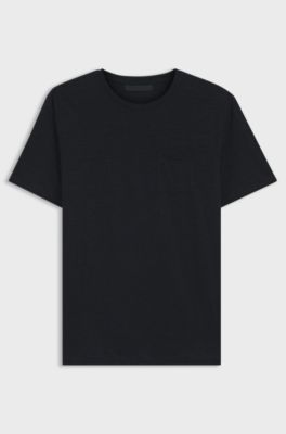 BOSS BY BECKHAM T-shirt van linnen, Donkerblauw