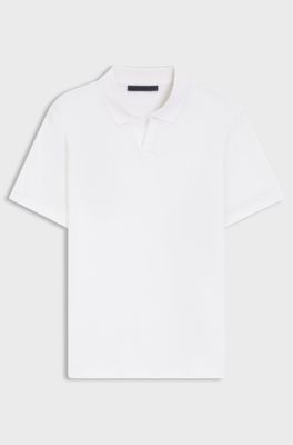 BOSS BY BECKHAM Polo in cotone e seta, Bianco