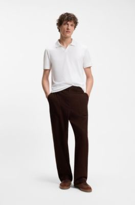 BOSS BY BECKHAM Polo in cotone e seta, Bianco