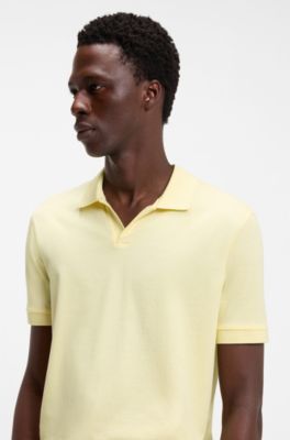 BOSS BY BECKHAM polo shirt in cotton and silk, Light Yellow