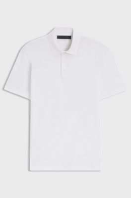BOSS BY BECKHAM polo shirt in linen, White
