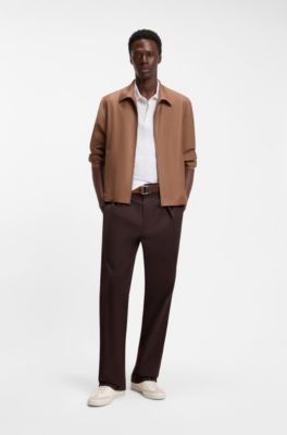 BOSS BY BECKHAM polo shirt in linen, White