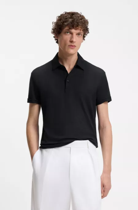 BOSS BY BECKHAM polo shirt in linen