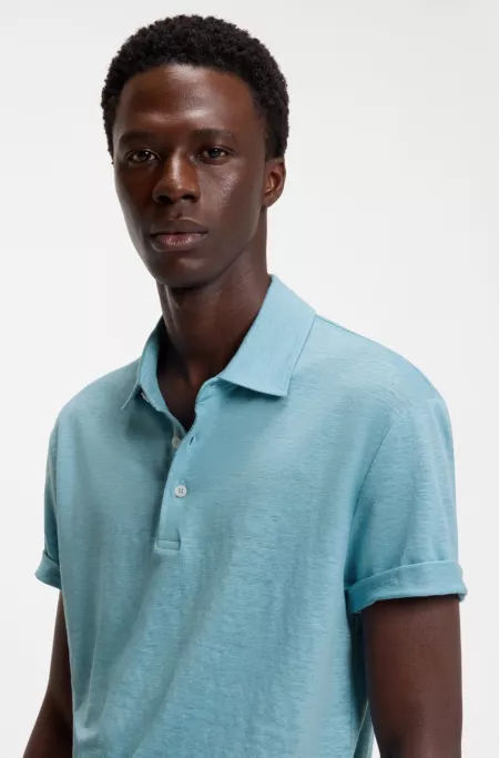 BOSS BY BECKHAM polo shirt in linen