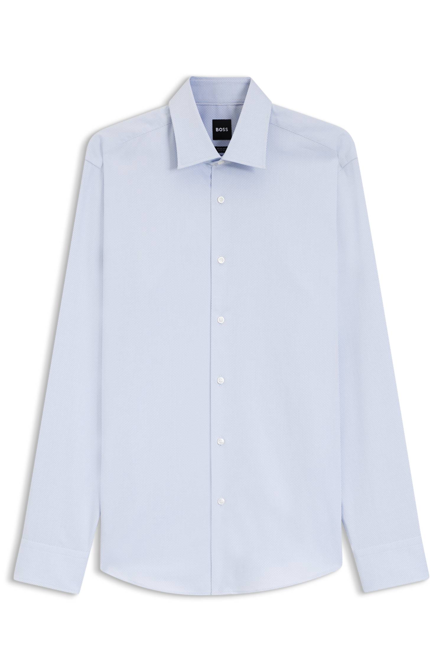 Boss Regular-fit shirt in easy-iron stretch-cotton dobby skjortor & blusar herr – bild 4