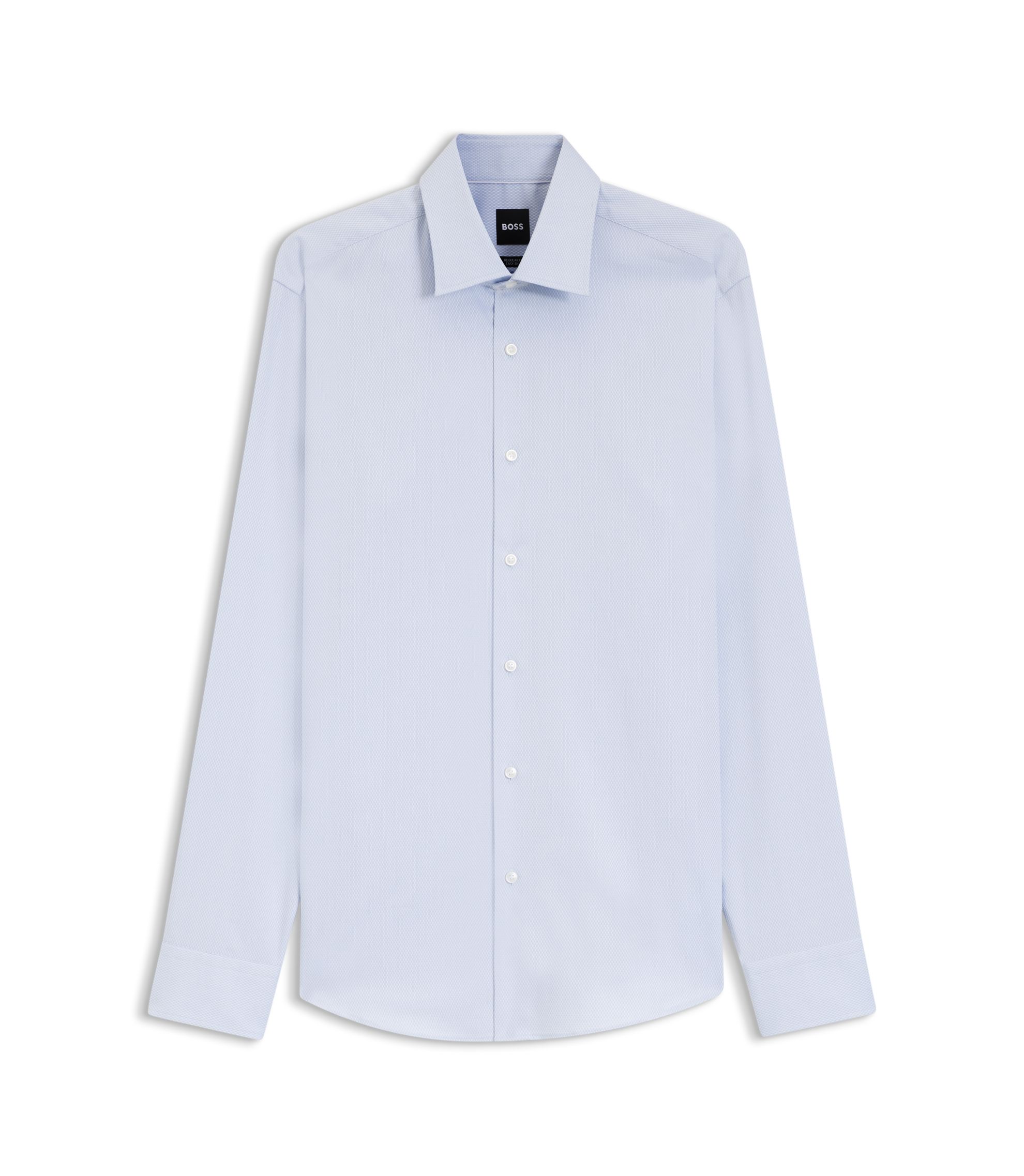 Regular-Fit Hemd aus bügelleichter Stretch-Baumwolle